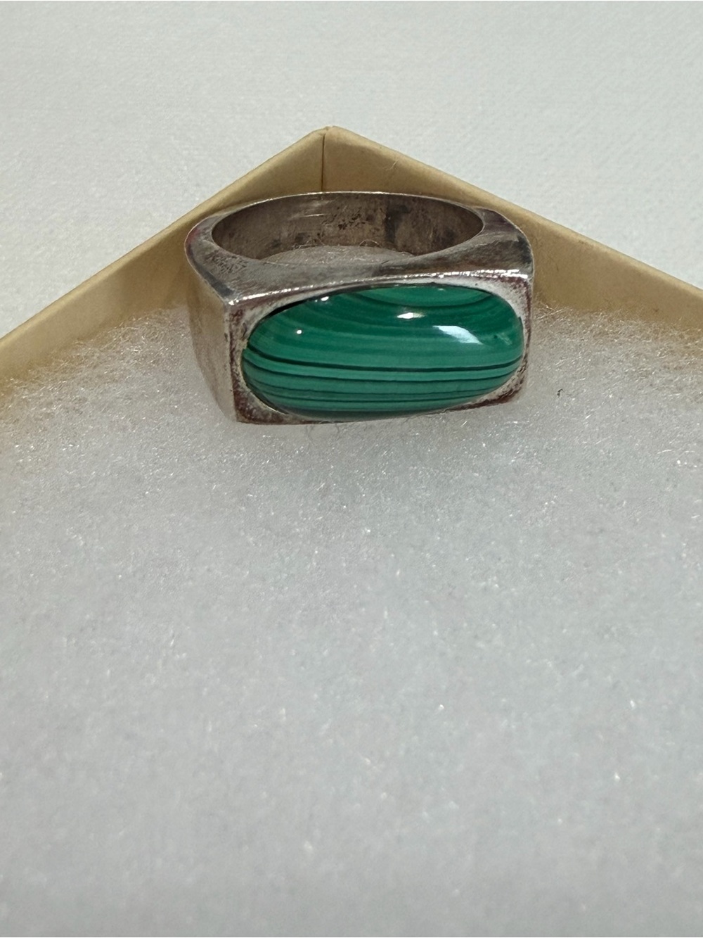 Malachite Gem Cab Ring size 9